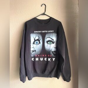 Bride of Chucky Black Pullover Sweatshirt Size Large